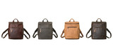 This is the view of the leather all in one backpack in all 4 colors